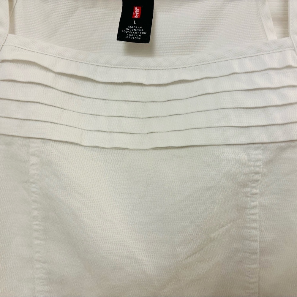 Levi's White Crop Pleated Top - Picture 5 of 9